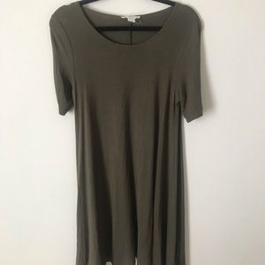 Army Green T-Shirt Dress